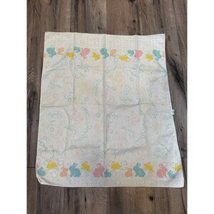 Vintage Riegel Baby Receiving Blanket Bunny & Cloud Design USA Made Multicolor C